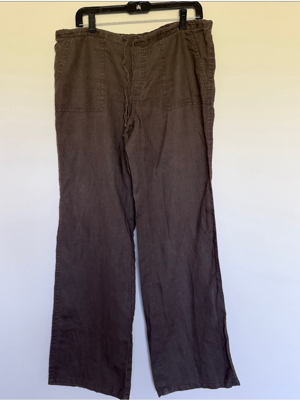 LONDONJEAN Brown 100% Linen Pants